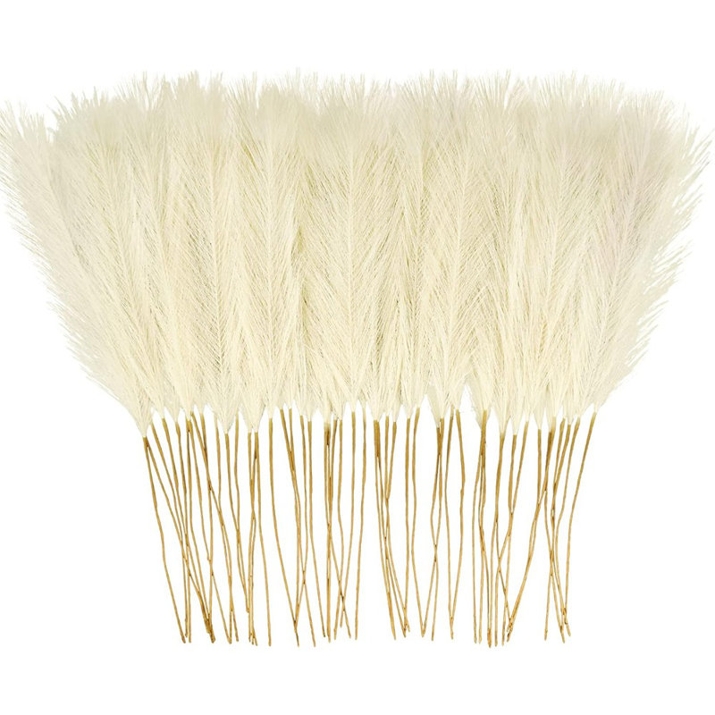 50 pièces fausse herbe de pampas, 21,6 po de gazon artificiel court