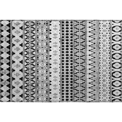 Premium Machine Washable Prisco Black Rug