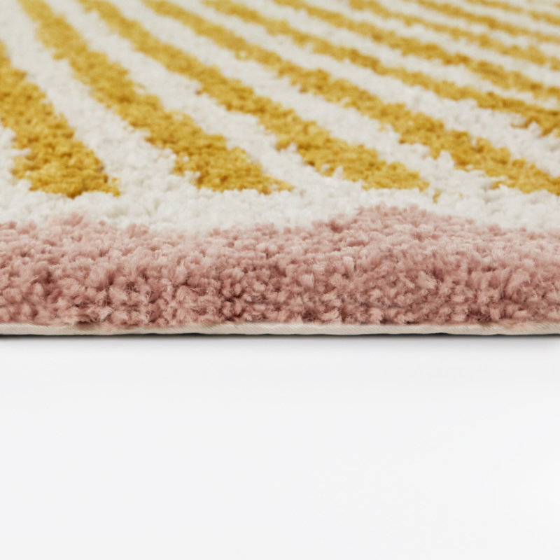 Tapis orange / rose Linnea, Ovale 5 pi 3 po x 6 pi 11 po