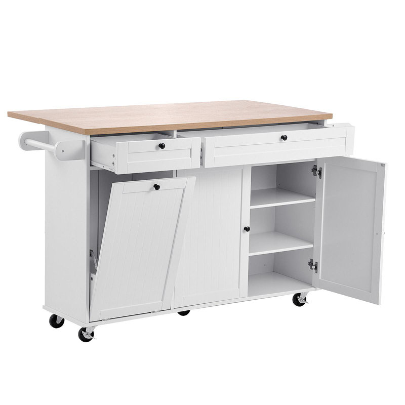 Armoire de rangement sur chariot avec îlot de cuisine 60 po