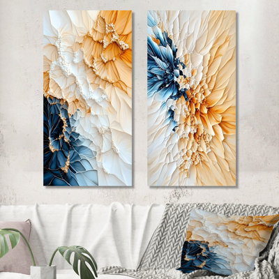 Lumineux prisme abstrait naturel biogénique I - Botanicals, art mural moderne abstrait 2 pièces