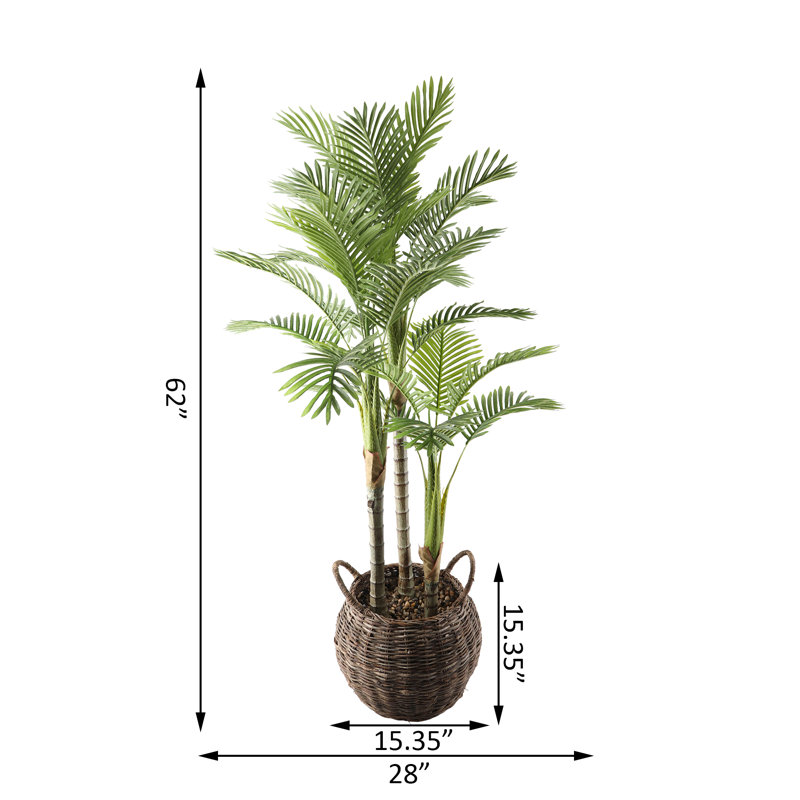 Palmier artificiel 46,65 po dans un panier