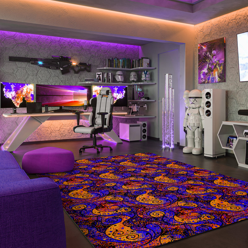 Tapis touffeté mauve / brun
