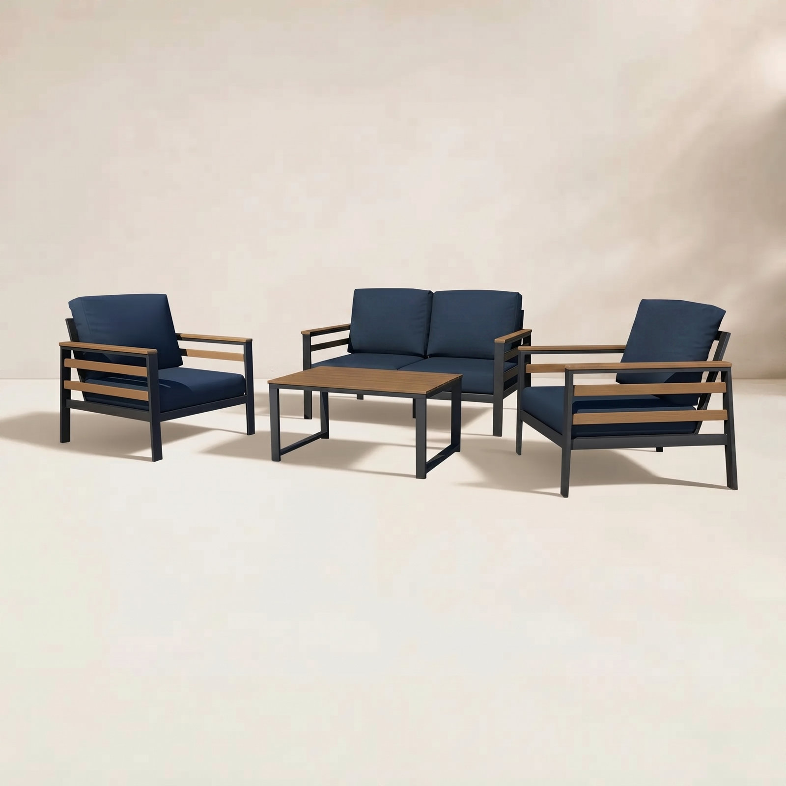 Townsend 4-Person Sunbrella® Patio Seating Group, Canvas Navy
