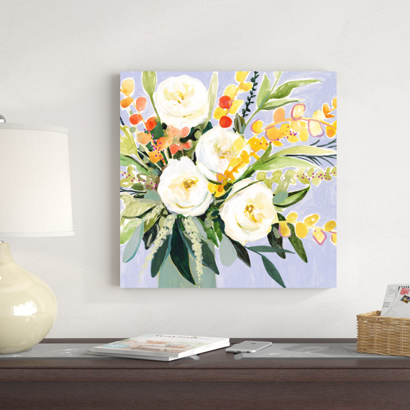 Bouquet de roses de jardin II, H 20 po x l 20 po