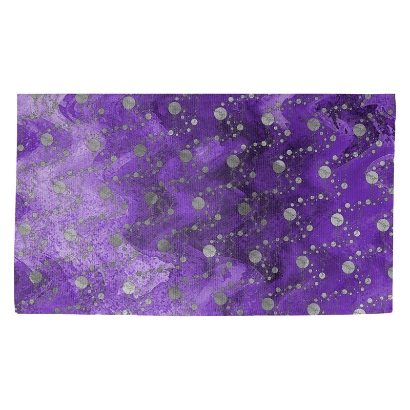 Tapis de planètes et d’étoiles mauve/noir Avicia, Rectangle 2 pi 2 po x 3 pi 4 po