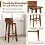 29" Wood Bar Stools With Solid Back & Seat Mid Century Bar Chairs-1469641684