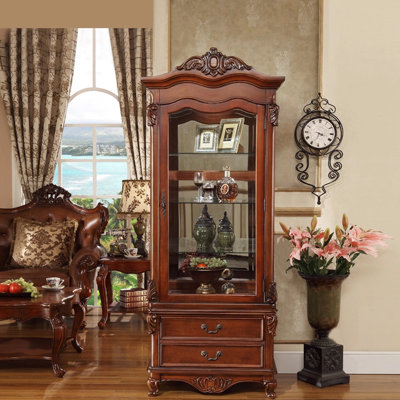 Vitrines en bois massif marron et verre