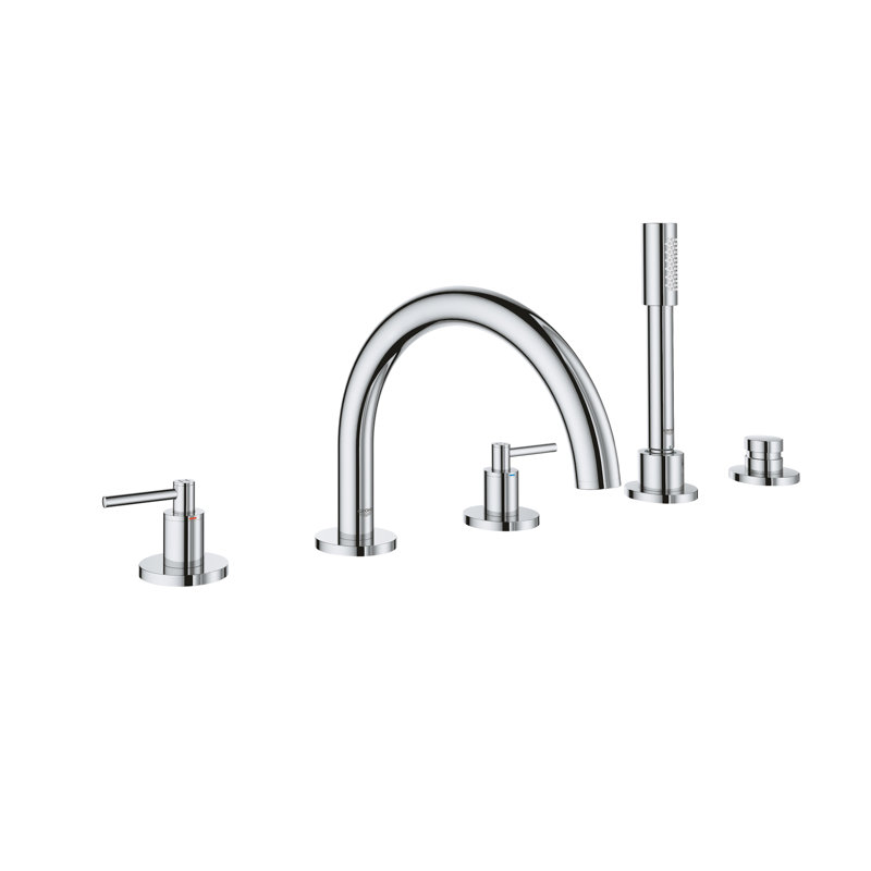 Atrio® New Double Handle Deck Mounted Roman Tub Faucet Trim with Diverter, StarLight Chrome