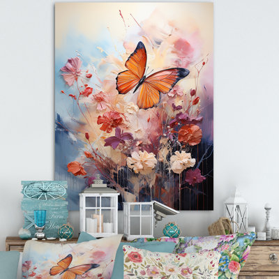 «Butterfly Whimsical Flight Bouquet», reproduction d'art mural papillon