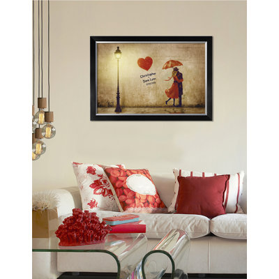 " Our First Kiss Personalized Canvas Print Artwork For Romantic Anniversary And Wedding Gifts "
