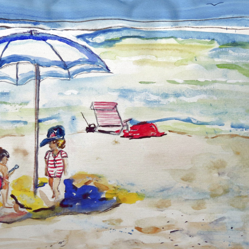 Housse et insert de coussin rectangulaire pour enfants Children at the Beach, Très grand