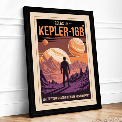 Escape to Kepler-16B Vintage - Framed Print