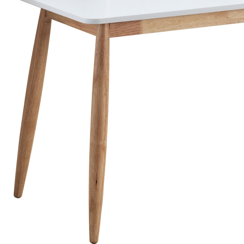 Bureau blanc moderne de style Mid-Century en bois d'hévéa massif l 43 po x P 23,6 po H 34,4 po