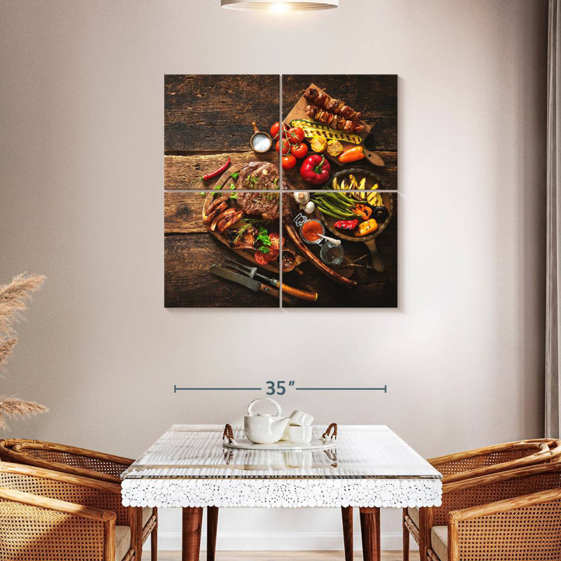Yarlin Roast Meat And Vegetables, 38" H x 38" W