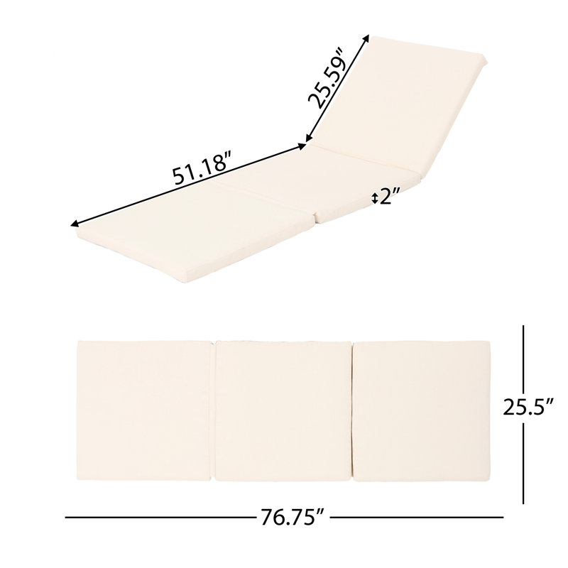 Coussin d'extérieur de couleur crème, eau - P 78,79 po x l 24,81 po, H 1,95 po, aucun assemblage requis pour un moment de détente Coussin de véranda crème