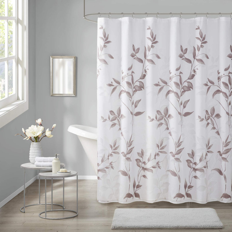 Cecellia Botanical Shower Curtain, Mauve