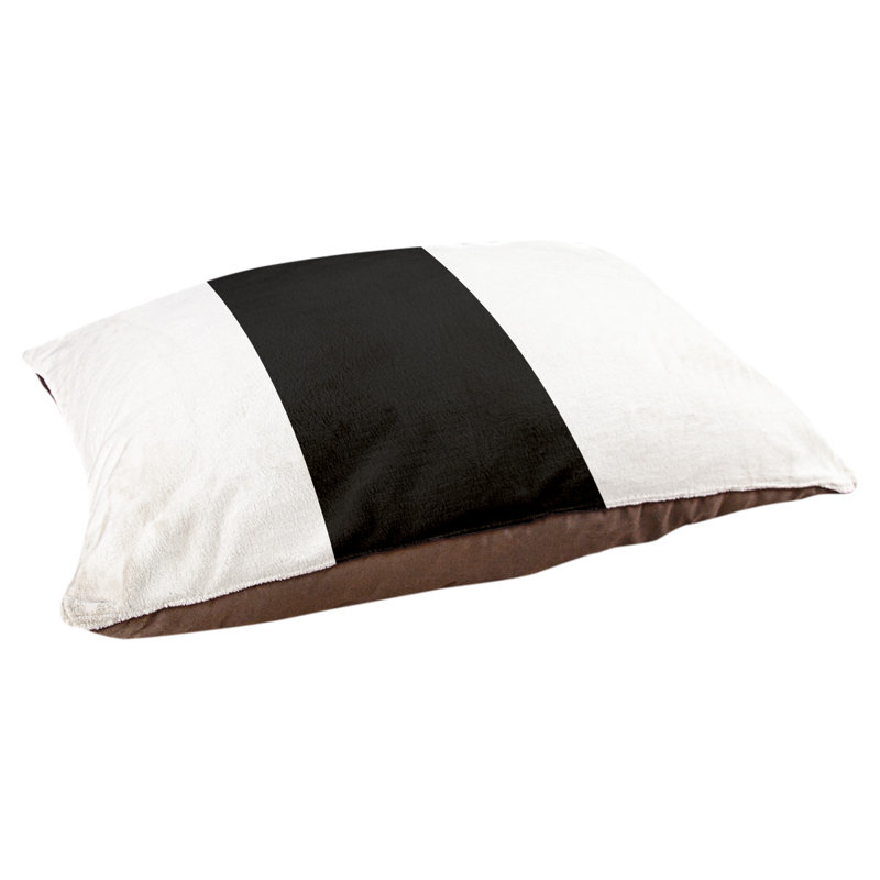 Coussin Designer, Grand (L 40 po x l 50 po), Blanc / noir / blanc