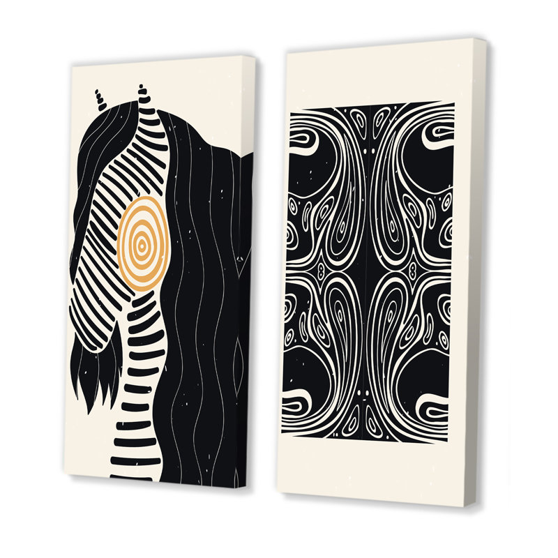 «Minimal Mon monochrome Aesthétique I», ensemble de 2 impressions, Toile tendue, H 20 po x l 24 po x P 1 po