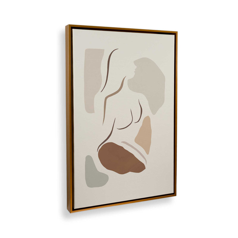 Soulful Contours, 36.75" H x 24.75" W, Polished Gold Floater Framed