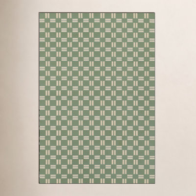 Icon Green Geometric Outdoor Rug