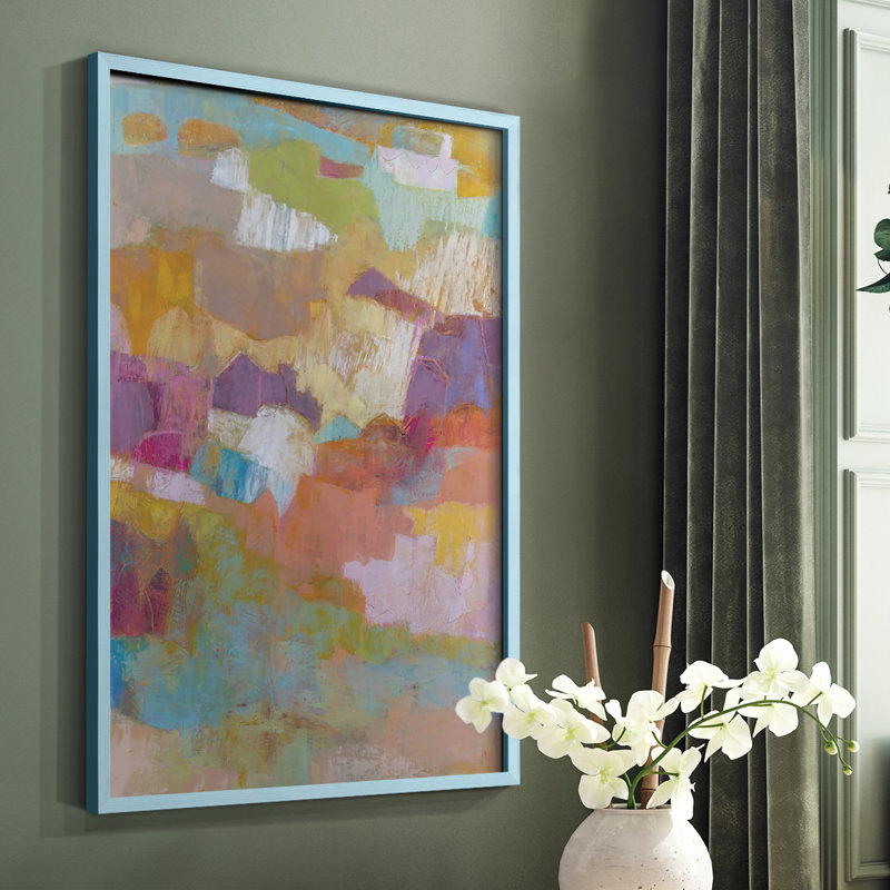 Kindill II, reproduction encadrée - bois massif, Bleu, H 10 po x l 8 po