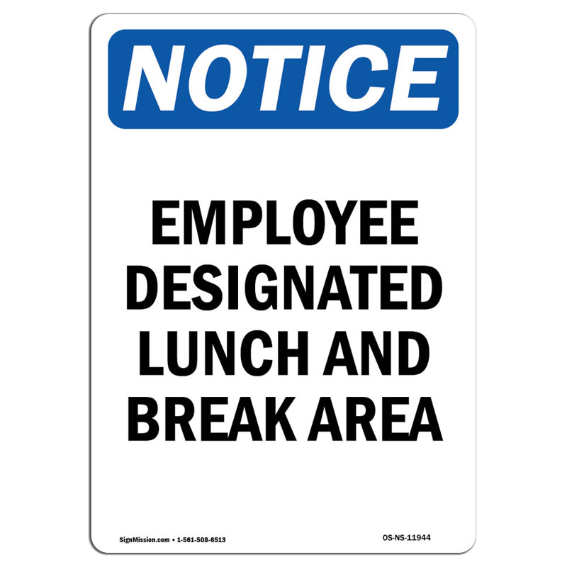 Enseigne de zone de pause-repas