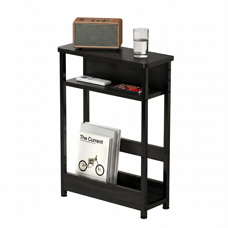 18.11cm W Metal Bedside Table, Black