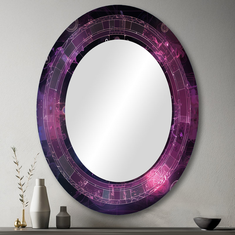 Troisième œil Chakra Mystical Circle II - Miroir mural ovale traditionnel, 43 po x 33 po