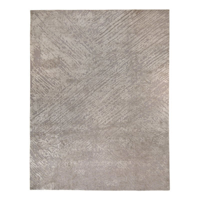 Grey Textured Silk Wool Blend Rug - 8' x 10'