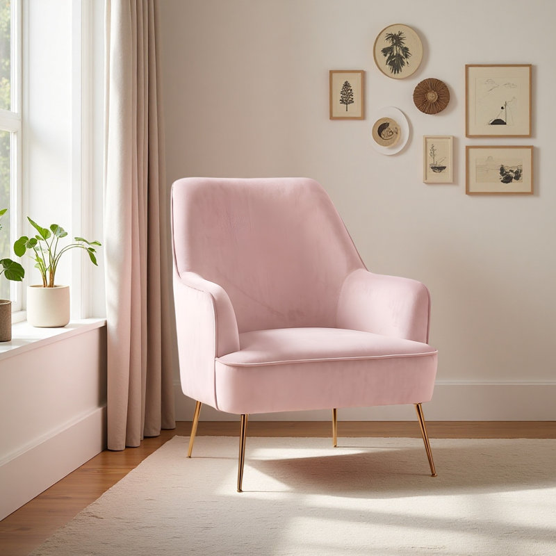 Chaise de loisirs de style moderne, Pink Fabric