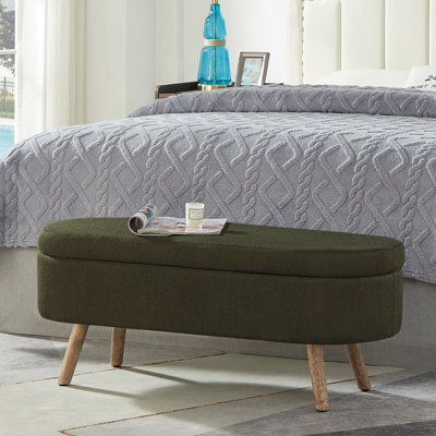 Banc de rangement avec repose-pieds ovale Luxury