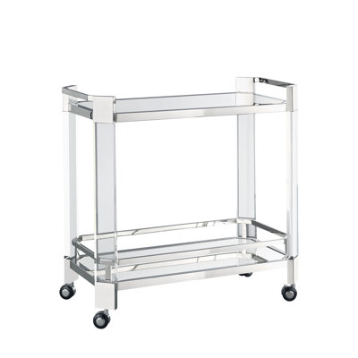 Chariot-bar en acrylique transparent et chrome Chester