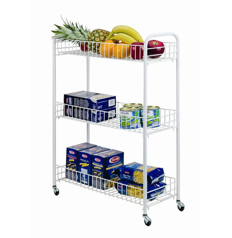 Slim Multi-Purpose Trolley with 3 Levels, White