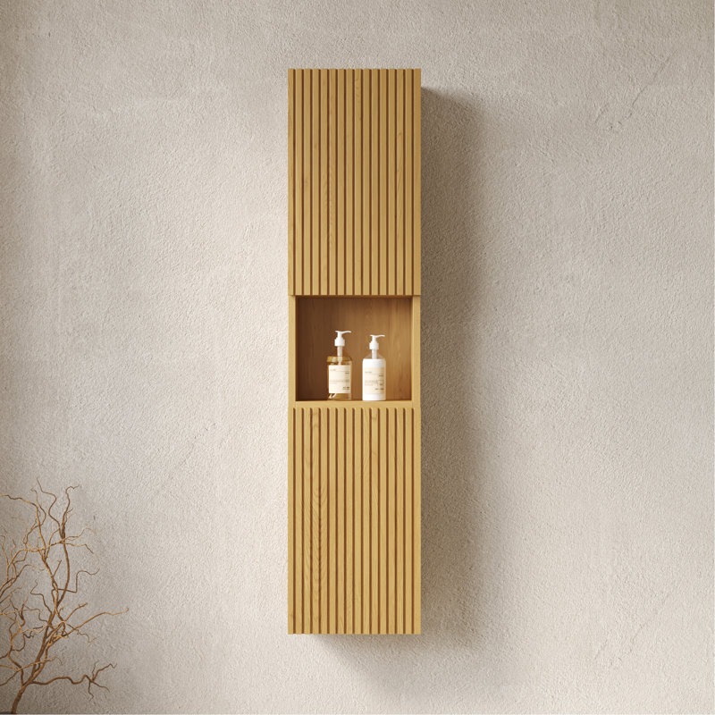 Armoire de salle de bain étroite polyvalente avec portes et tablettes pour optimiser l'espace