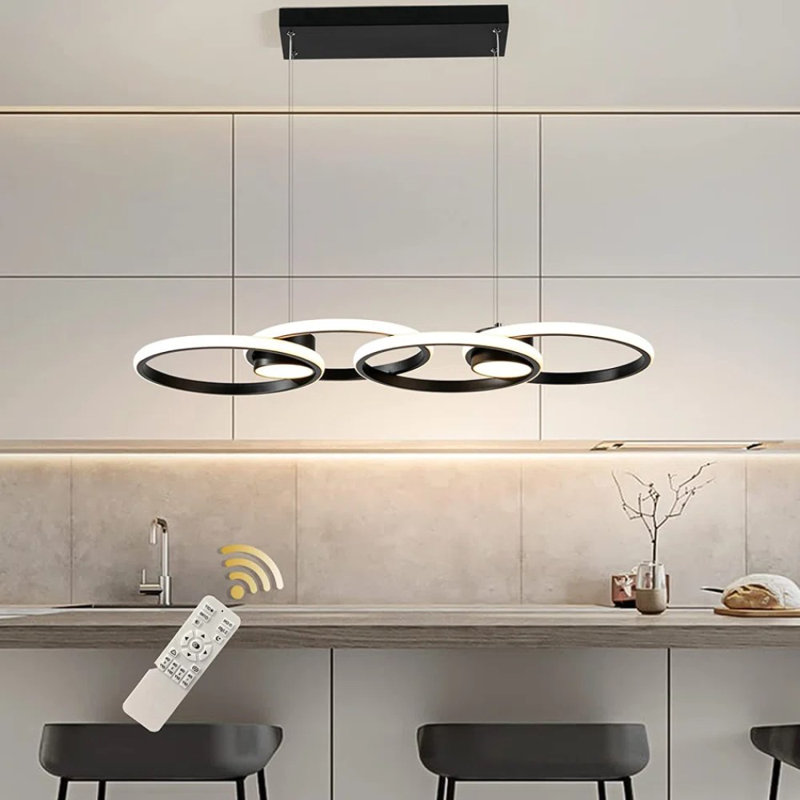 4 - Light Black LED Kitchen Island Pendant
