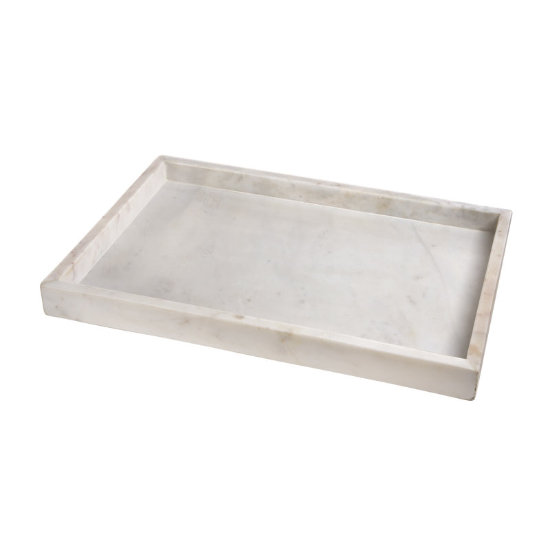 Plateau de service Lena, Blanc opale, H 1,5 po x l 12 po x P 18 po