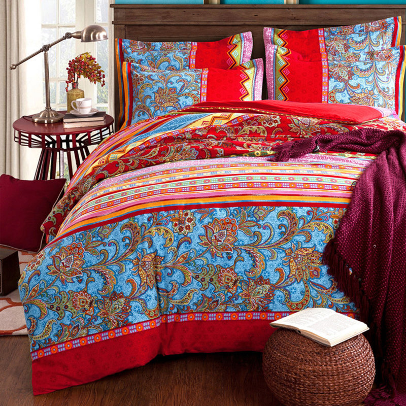   Nayoroom Bohemian Twill Geometric Shapes Duvet Cover Set, Queen Duvet Cover + 2 Pillow Cases