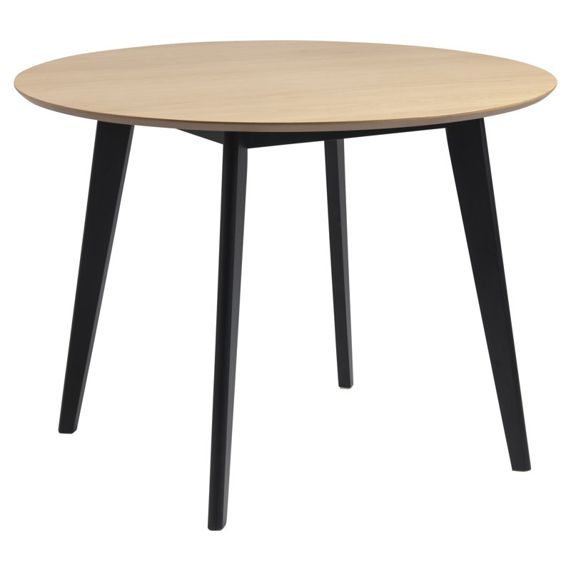Mcclaskey Round Dining Table, Black, Oak