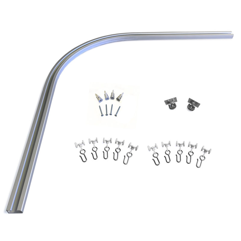 Rail diviseur 2 pièces Schenevus, rail d'angle, anodisé satiné, Satin anodisé, H 0,75 po x l 30 po x P 1 po