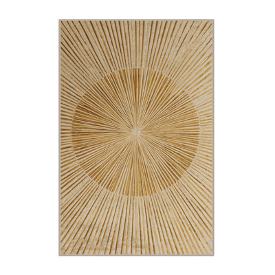 Soft Plush Fairman New Years Modern & Contemporary Abstract Area Rug in Brown – Beige Binding