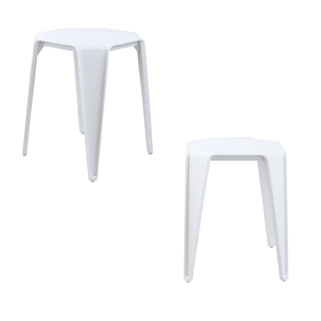 Lutfie Plastic Accent Stool (Set of 2) Ebern Designs 