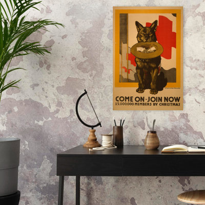 Joignez-vous à nous - Reproduction à la demande, art contemporain rétro audacieux pour chien