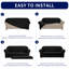 Housse de canapé en jacquard 2 pièces, housse extensible en polyester spandex pour le salon, protection facile à installer et lavable (causeuse, noir)-1838176919-1838176925