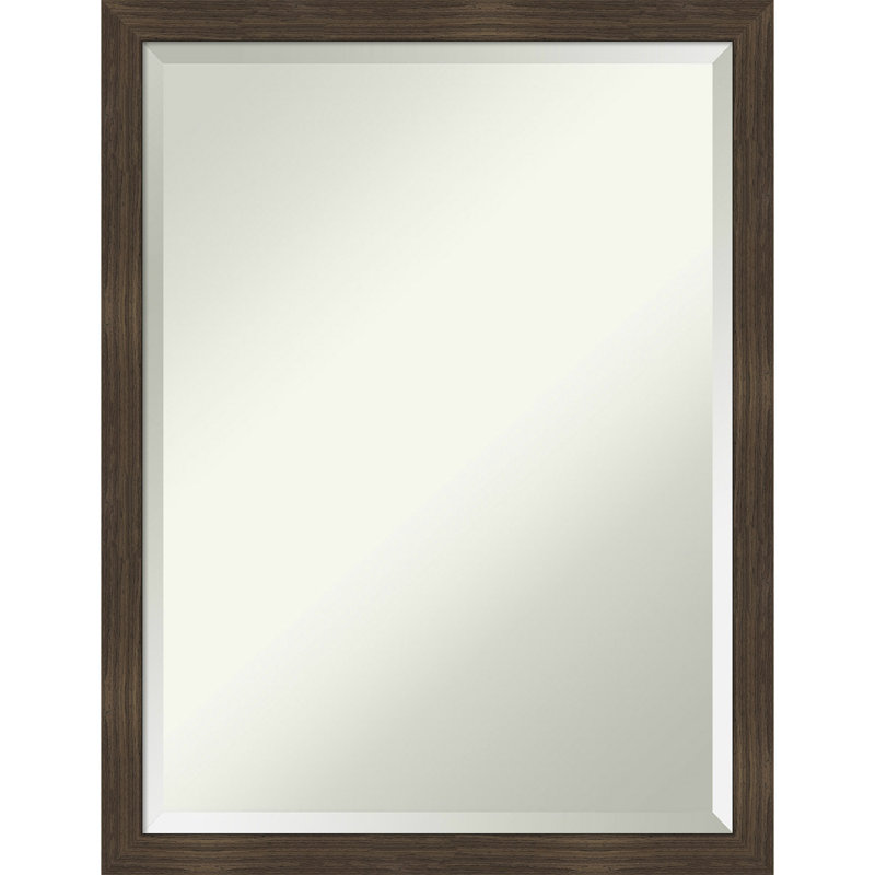 Jobany Solid Wood Wall Mirror, Rectangle, Gray, 22" x 18"