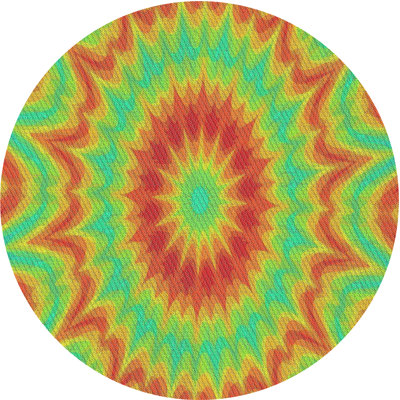 Tapis vert/orange tissé à la machine