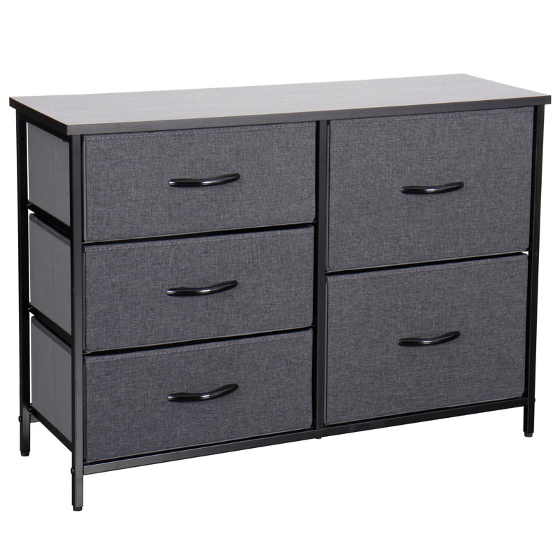 Bisto 5 Drawer Storage Drawer, Black