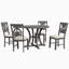 Table de salle à manger 5 pièces et 4 chaises en tissu avec pieds de table et tablette de rangement-1567834830-1567834828-1567834829