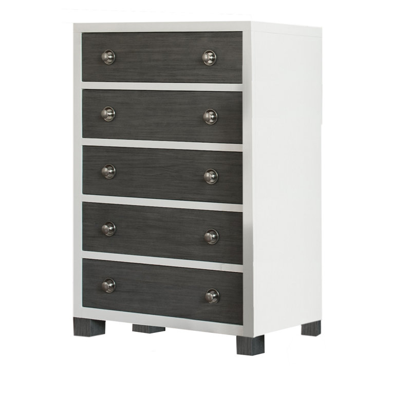 Milk Street Harper 5 Drawer Chest (Mud/snow)