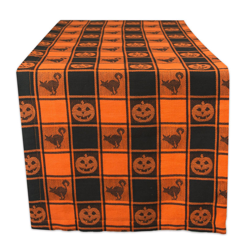 Vaillancourt Halloween Woven Check Table Runner